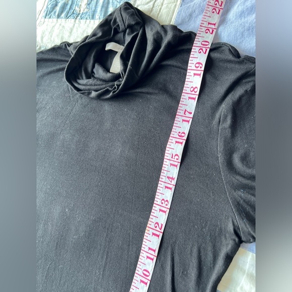 H&M Womens Black Minimalist Classic Mock Neck Quarter Sleeve Top XS - Picture 5 of 6